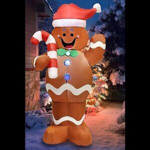Joiedomi 5ft Gingerbread Man Inflatable Brown